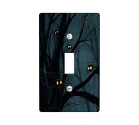 Halloween Horror Spider Decorative Light Switch Cover Plate 1 Gang Single Toggle, Forest Scary Insect Electrical Faceplate for Room, Creepy Switchcover Switchplate