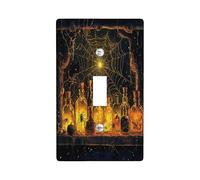 Halloween Horror Spider Decorative Light Switch Cover Plate 1 Gang Single Toggle, Witch Pantry Scary Insect Electrical Switchplate, Creepy Electrical Faceplate for Bedroom Room