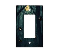 Halloween Horror Spider Decorative Light Switch Cover Wall Plate 1 Gang Single Rocker, Forest Scary Insect Electrical Faceplate for Room, Creepy Switchcover Switchplate