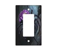 Halloween Horror Spider Decorative Light Switch Cover Wall Plate 1 Gang Single Rocker, Scary Insect Flower Electrical Switchplate, Creepy Goth Electrical Faceplate for Bedroom Room