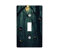 Halloween Horror Spider Decorative Light Switch Cover Wall Plate 1 Gang Single Toggle, Forest Scary Insect Electrical Faceplate for Room, Creepy Switchcover Switchplate