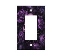 Halloween Horror Spider Skeleton Decorative Light Switch Cover Plate 1 Gang Single Rocker, Scary Rose Skull Electrical Switchplate, Goth Creepy Electrical Faceplate for Bedroom Room