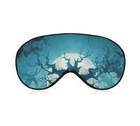 Halloween Horror Tree Pumpkins Moonlight Blackout Sleep Mask for Side Sleeper Soft Covers for Travel Essentials Nap