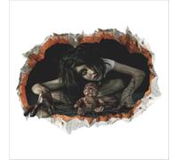 Halloween Horror Wall Sticker, Scary Window Ghost Sticker,Horror 3D Three-Dimensional Wall Sticker, Halloween Floor Cling Women Ghost Sticker (A)