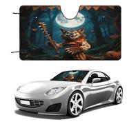 Halloween Horror Wolf Car Windshield Sun Shade - Reflector Sunshade Offers Ultimate Protection for Car Interior, Cool Reflective Sun Blocker Fits Small Sedans, Mini SUVs 55"x30"