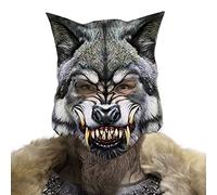 Halloween Horror Wolf Mask Cosplay Scary Full Face Mask for Men Boys Women Festival Fancy Dress Prank Trick Awful Adults Cosplay Props Toys Novelty Plastic Head Mask Headwear