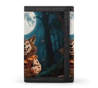 Halloween Horror Wolf Trifold Wallet Front Pocket Coin Purse - Slim Credit Card Holder for Men & Women, Halloween Horror Wolf, One Size, Classic