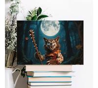 Halloween Horror Wolf Wall Decor For Living Room Large Canvas Wall Art For Bedroom Modern Office Pictures Wall Artwork Landscape Paintings Canvas Art Prints Home Decorations 24x16inch(60x40cm)