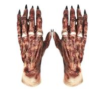 Halloween Horror Zombie Skeleton Beast Hand Gloves Scary Rotting (9.45in)