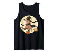 Halloween Horse Witch Pony Flying On Broom Tank Top