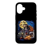 Halloween Hotrod Vampire Pumpkin Moon Vintage Monster Case for iPhone 16