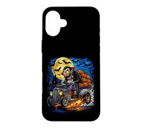 Halloween Hotrod Vampire Pumpkin Moon Vintage Monster Case for iPhone 16 Plus