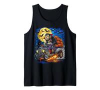 Halloween Hotrod Vampire Pumpkin Moon Vintage Monster Tank Top