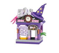 Halloween House Building Blocks Set, 180 Pieces Bookstore Horror Castle Brick, Halloween Creative Gifts Halloween Decoration Gift for Adults