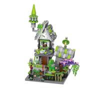 Halloween House Building Blocks Set, 758 Pieces Magic Horror Mad Green Brick, Halloween Creative Gifts Halloween Decoration Gift for Adults
