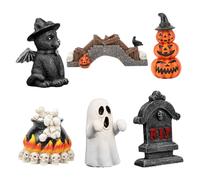 Halloween House Resin Pumpkin Decor - Change your scary season with multi-functional celebration home statue table decor, horror themed escape room, haunted house scene, Halloween party, family