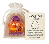Halloween Hugs Cards | Ghost Fire Shape Portable Inspirational Card,Comforting Halloween Keepsake for Students Teens Kids Employees Adults Travel Work Meetings Waiting Rooms Team Incentives