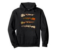 Halloween Hunting Rifle Hunter Ghost Pumpkin Zombie Mummy Pullover Hoodie