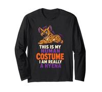 Halloween Hyena This is My Human Costume Funny Animal Long Sleeve T-Shirt