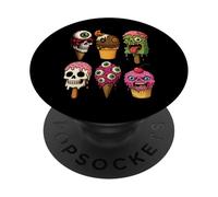 Halloween Ice Cream & Cupcake Monsters Funny Horror Scary PopSockets Adhesive PopGrip