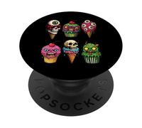 Halloween Ice Cream & Cupcake Monsters Funny Horror Scary PopSockets Adhesive PopGrip