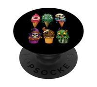 Halloween Ice Cream & Cupcake Monsters Funny Horror Scary PopSockets Adhesive PopGrip