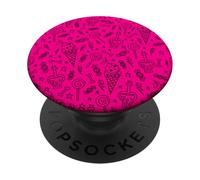 halloween ice cream skull bones poison hot pink emo gothic PopSockets Adhesive PopGrip