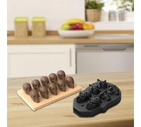 Halloween Ice Cube 10 Cavity Silicone 3D Tray Skeleton Head For Ice Cubes Chocolate Candy And Resin Wide Mouth Jar Sealer Vacuum Sealing (A, 18.2x12.6x4cm)