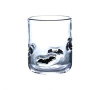 Halloween Icon Juice Glass,Bat Icon Glass Cups,Halloween Themed Stemless Wine Glasses,Spooky Cute Double Old Fashioned IconHand Blown Drinking Cups for HalloweenThanksgiving Day Party Decor