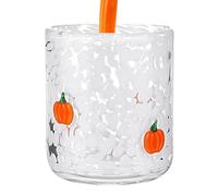 Halloween Icon Juice Glasses 530ml, Cute Pumpkin Glass Coffee Mugs, Bat Halloween Stemless Drinking Cups,Cocktail Glasses,Juice Serving Drinkware For Seasonal Celebration Coffee Mug For Family Friends