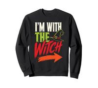 Halloween I'm With The Witch Couple Matching Men Witchy Sweatshirt