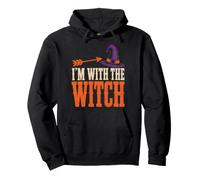 Halloween I'm With The Witch Funny Couples Matching Arrow Pullover Hoodie