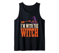 Halloween I'm with The Witch Funny Couples Matching Arrow Tank Top