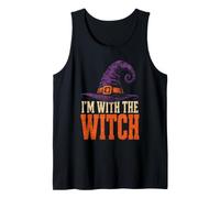 Halloween I'm with The Witch Funny Couples Matching Arrow Tank Top