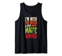 Halloween I'm with The Witch & Her Magic Wand Couple Tank Top