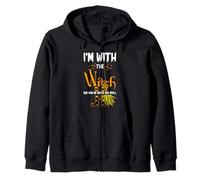 Halloween I'm With The Witch She Has Me Under Her Spell Zip Hoodie