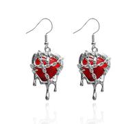 Halloween Imprisoned Mind Dangle Earrings Gothic Punk Lava love Tassel Earrings Crystal Hand Heart Cross Dagger Earrings Jewelry for Women, Zinc, Rhinestone