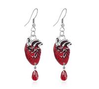 Halloween Imprisoned Mind Dangle Earrings Gothic Punk Lava love Tassel Earrings Crystal Hand Heart Cross Dagger Earrings Jewelry for Women, Zinc, Rhinestone