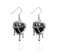 Halloween Imprisoned Mind Dangle Earrings Gothic Punk Lava love Tassel Earrings Crystal Hand Heart Cross Dagger Earrings Jewelry for Women, Zinc, Rhinestone