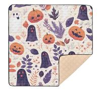 Halloween in The Safari Large Sturdy Baby Play Mat for Indoor Outdoor Cozy Breathable Tummy Time Activity Mat for Babies Infants Toddlers, 50'' x 50''