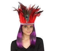 Halloween Indian Feather Headdress Carnival Mardi Gras Headband Fancy Dress Indian Headwear Costume Native American Halloween Hair Accessories Feather Headpiece Fascinator Boho Crown for Cosplay