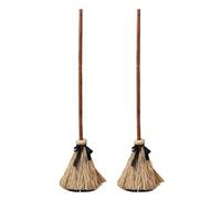 Halloween Indoor Decoration - 2 Pack Animated Floating Witch's Broom, Halloween Magics Broom That Moves with Sound & Touch Activated, Haunted Dancing Broomsticks with Spooky Sounds, Party Decor Props
