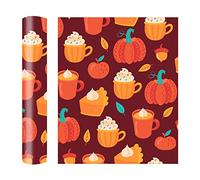 Halloween Indoor Decorations Fall Thanksgiving Halloween Christmas Heat Transfer Vinyl Rainbow Stripe Pattern Vinyl Bundling Roll Soft Metal HTV for Ironing Clothes and (I, One Size)