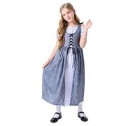 Halloween Inflatable Costume Girls Dress Medieval Child Dress Up Costume Two Piece Set 7-14Y Cosplay Costumes plus Size (Grey, 120)