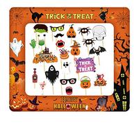 Halloween Inflatable Photo Booth with 25Pcs Photo Booth Props Selfie Picture Frame for Halloween Family Party,Giant Props Frame Celebration Blow Up Party Prop,HalloweenParty Game Accessories Supply