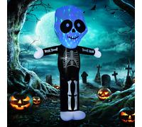 Halloween Inflatable Skeleton Ghost Decoration Lighted Indoor Outdoor HOMCOM Multi One Size