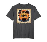 Halloween is for The Boys Spooky Night Pumpkin Bats T-Shirt, Men's Big and Tall, Dark Heather Grey, 5X Tall