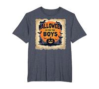 Halloween is for The Boys Spooky Night Pumpkin Bats T-Shirt, Men's Big and Tall, Heather Blue, 5X Tall