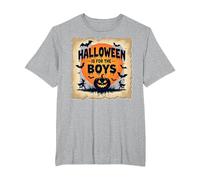 Halloween is for The Boys Spooky Night Pumpkin Bats T-Shirt, Men's Big and Tall, Heather Grey, 4X Tall