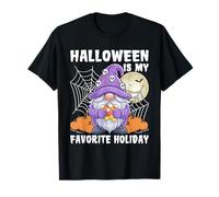 Halloween Is My Favorite Holiday Pumpkin Candy Corn Gnome T-Shirt